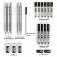 thumbnail image 3 of Nicpro Mechanical Pencils Set with Lead Refills and Erasers, 2B HB 2H Lead, Silver, 5 Count, 3 of 5