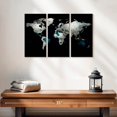thumbnail image 2 of Elephant Stock Mysterious World Map Wall Art - Horizontal Multi Panel Canvas - Living Room Wall Decor - Map Multi Panel - Black And Blue Decor - 23" x 14", 2 of 4