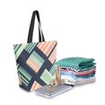 thumbnail image 2 of FORMRS Womens Canvas Tote Bag with Zipper Inner Pocket Shoulder Handbag, Isometric Pink, 2 of 7