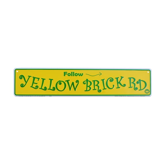 Funny Metal Follow The Yellow Brick Road Street Sign Movie Wizard of Oz Wall Art Home Theater Room Decor