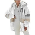 thumbnail image 2 of UPPADA Plus Size Women Winter Plush Warm Jacket Hooded Zip Up Sherpa Fleece Linen Coats Loose Fit Outerwear with Pockets Woman Girl Heavy Coat, 2 of 5