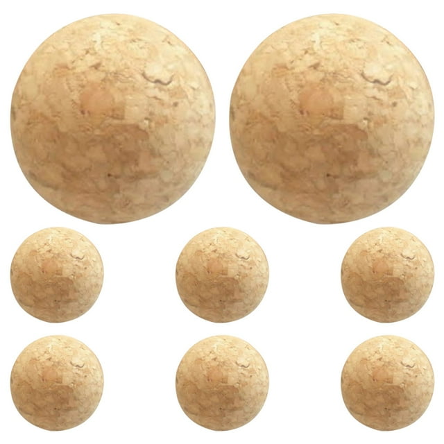 8 Pcs Ballons Ronds Accessoires de Soccer de Table Bois et Liège Ballons de Remplacement pour Familles