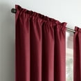 thumbnail image 4 of (2 pack) Eclipse Samara Solid Color Blackout Rod Pocket Single Curtain Panel, Oxblood, 42" W x 63" L, 4 of 9