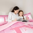 thumbnail image 4 of Feelyou Princess Monogrammed B Twin Bedding Sets 7-Piece, Bow Letter Bedding Comforter Set, 4 of 8