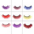 thumbnail image 5 of RAGUPEL Colored Eyelashes Mink Lashes,Fluffy Colorful Lash Clusters,Dramatic Long Thick Cat Fox Eye Lashes Full Curly False Eyelash,Curl Salon Extensions Strip 1 Pairs（Pink）, 5 of 7