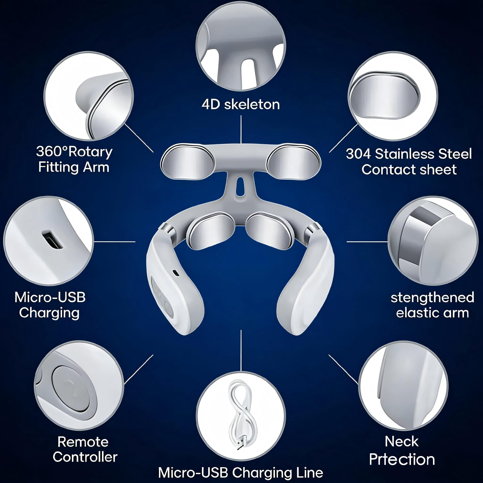 2026 Verticlear Pro Neck Device 2.0 Neck Massager Upgraded with Heat, Electric Pulse Neck Massager for Pain Relief, Wireless Neckology Intelligent Massager