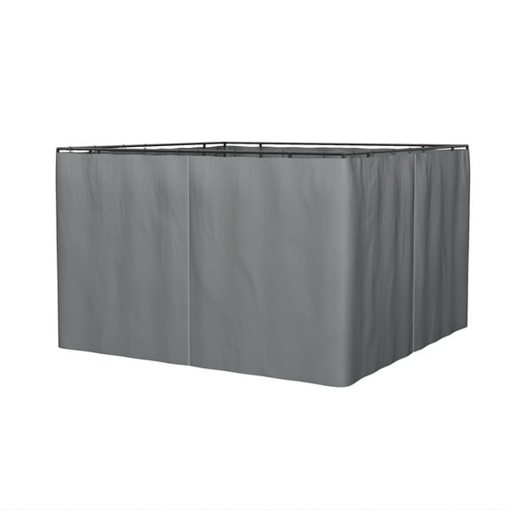 CoSoTower 10' X 12' Universal Gazebo Sidewall Set with Panels, Hooks and C-Rings Included for Pergolas and Cabanas, Gray