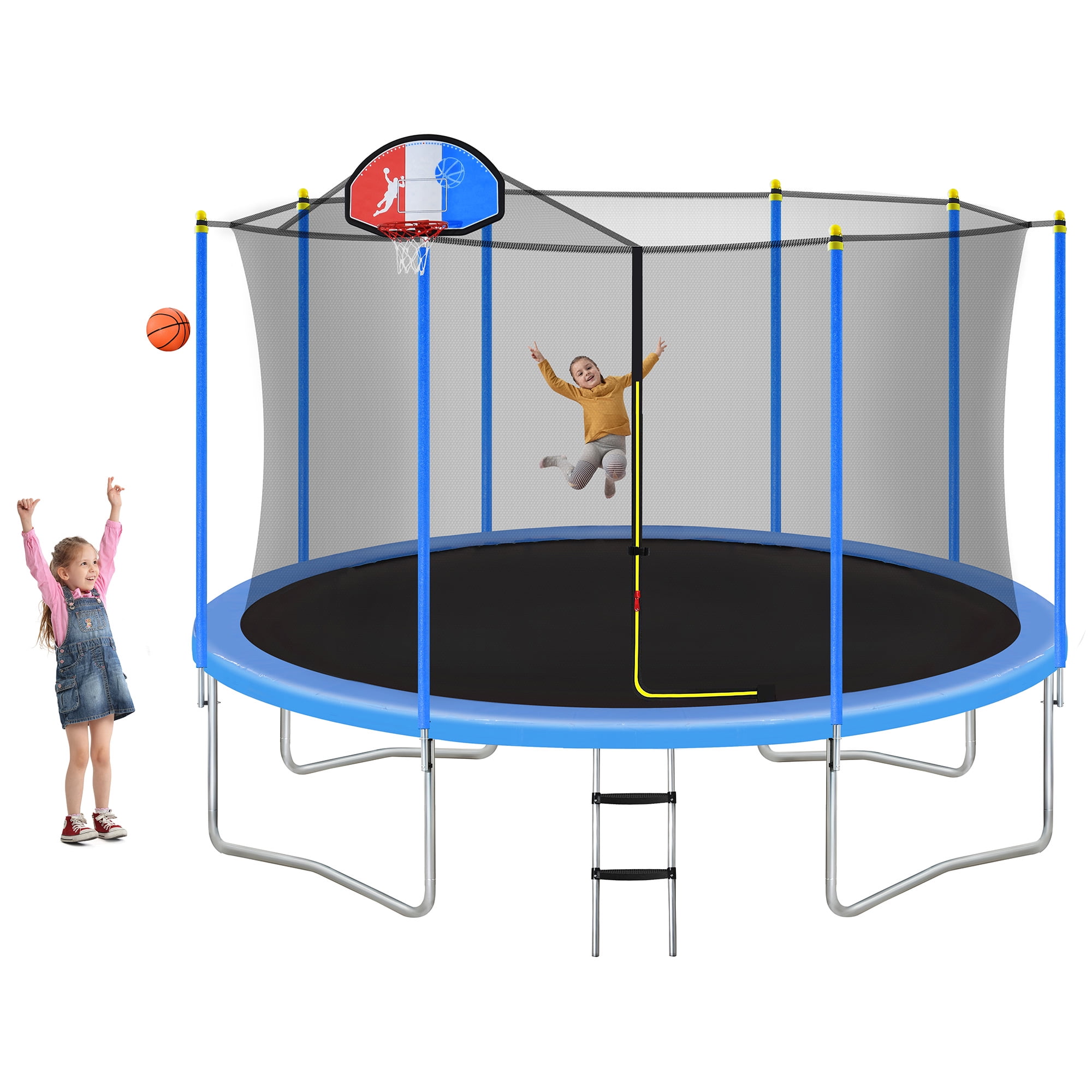 EUROCO 14FT Trampoline for Kids and Adults with Safety Enclosure Net