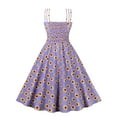 thumbnail image 4 of WXLWZYWL Summer Dress 2023 Clearance Women'S Sleeveless Sling V Neck Printing High Waist Retro Dress Purple, 4 of 5