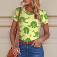 thumbnail image 4 of Cauagu Funny Frogs Women's Crew Neck Round Short Sleeve T Shirts Tops Bodysuit Daily Jumpsuit-Medium, 4 of 7