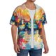 thumbnail image 2 of Fotbe Colorful Fishing Boats Camisa Estampada de Manga Corta para Hombre, Casual de Verano, Estilo Playero, Sin Arrugas-Small, 2 of 5