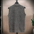thumbnail image 4 of FINALGANG Men's Knit Sweater Vest Warm Diamond Pattern Relaxed Fit Textured Coat Sleeveless Full Zipper Cardigan For Cold Weather Cozy Knitwear, 4 of 4