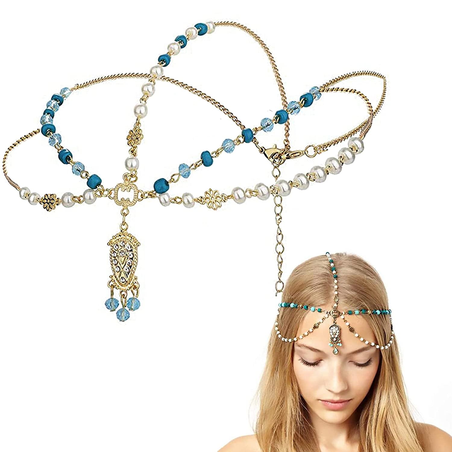 Hair Combs Twin with chains & Tassels Bridal Jewellery Pin Decoration Boho uk 