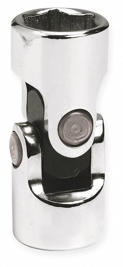 10E908 Pack of 2 Westward 20mm Alloy Steel Flex Socket with 3/8 Drive Size and Chrome Finish 