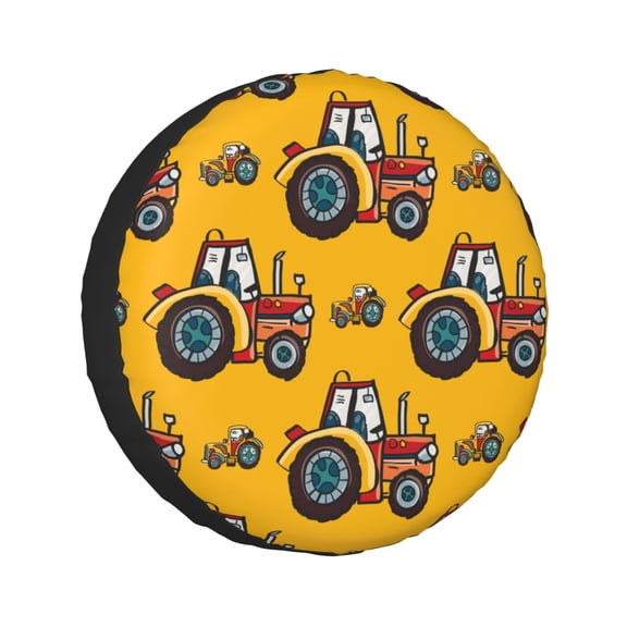 Kdxio Cartoon Tractor for Tire Cover Wheel Protectors Tyre Covers Weatherproof Wheel Covers Universal Fit for Trailer Rv SUV Truck Camper Travel Trailers 14 inch