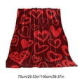 thumbnail image 3 of 29.53" x 39.37" Valentine's Day Gift Red Heart Throw Blanket - Super Soft Fluffy Fleece Blanket, Cute Valentines Decor for Bedroom, Living Room Sofa Blanket, 3 of 6