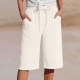 thumbnail image 2 of JIAYUE Women's Pants Solid Color Knee Length Fashion Straight Leg High Waist Sports Loose Casual Female Sweatpants Solid Color, 2 of 5