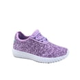 thumbnail image 2 of Link Unisex Kids Casual & Dress Shoes Lightweight Glitter Flat Lace Up Sneaker, Pink, Size 1, 2 of 2
