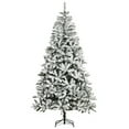 thumbnail image 2 of HOMCOM 7.5' Tall Unlit Snow Flocked Pine Artificial Christmas Tree with Realistic Branches, Green, 2 of 9