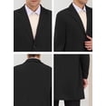 thumbnail image 6 of INSPIRE CHIC Men's Coats Solid Color Notched Collar Single Breasted Winter Long Coat M Black, 6 of 7