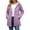 Purple, variant on Plus Size Waterproof Outdoor Jacket Relaxed Solid Color Mid-Length Rain Coat Drawstring Waist Detachable Hoodie Jacket Lightweight Fashion Winter Jacket with Button-Trimmed Pockets XL