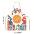 thumbnail image 3 of AURIGATE Easter Bunny Egg Apron 25.59x29.53in Polyester Kitchen Cooking Baking Spring Holiday Party Decor, 3 of 6