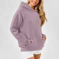 thumbnail image 5 of hxobax Women's Casual Hoodies Fashion Knit Cotton Hooded Sweatshirt Texture Long Sleeve Pullover Top, 5 of 8