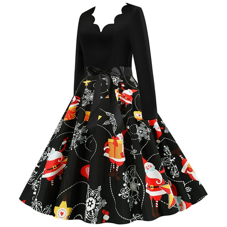 open lace back dress Novelty Christmas Tree Party Dress main image 1
