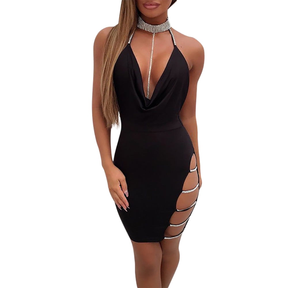 deep v neck sequin bodycon dress