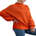 thumbnail image 3 of Automne Hiver Femmes Col Roulé Pull à Manches Longues en Vrac Chunky Tricot Pull, 3 of 7