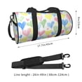 thumbnail image 4 of Easygdp Hand Drawn Colored Hearts Travel Bag, Camping, Weekend, Carry On Overnight Duffel Bag with Shoulder Strap, 4 of 8