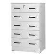 thumbnail image 3 of Better Home WC5-WHT Cindy Commode 5 Tiroirs en Bois avec Serrure, Blanc, 3 of 14
