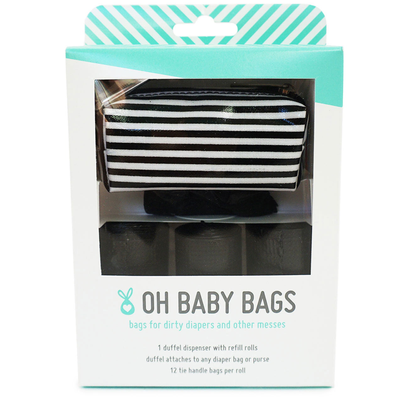 Oh Baby Bags Diaper Bag Clip-On Dispenser Gift Box with Disposable Bags for Dirty Diapers ...