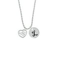 thumbnail image 2 of Delight Jewelry Silvertone Big Sister in Open Heart - 5/8'' Silvertone Script Initial Disc - L - Charm Necklace, 20"+3", 2 of 4