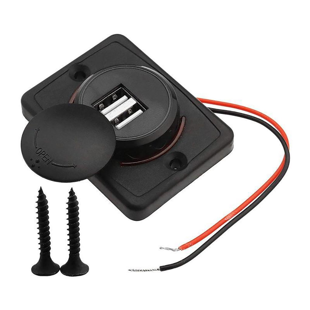 Linyer Automobile Charger Socket Plastic LED Indicator Removable Double