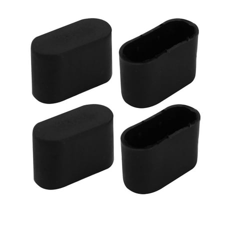 Oval Patch Cap Unique Bargains 4pcs Furniture Desk Chair Foot Oval Rubber Tip Cap Fit for 34mmx16mm Leg Black ()