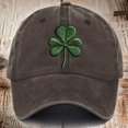 thumbnail image 2 of LNZGNM Unisex Multi Color Baseball Cap Shamrock Graphic Embroidered Adjustable Dad Hat Vintage Distressed Sun Hat,Coffee, 2 of 3