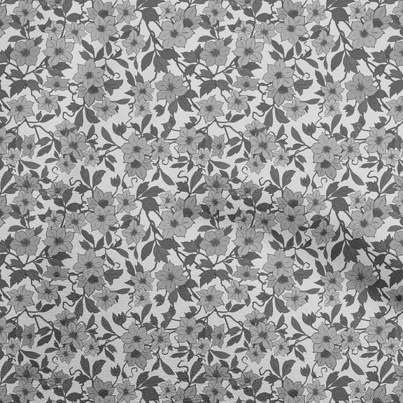 oneOone Cotton Cambric Gray Fabric Floral Retro Diy Clothing Quilting Fabric Print Fabric By Yard 56 Inch Wide