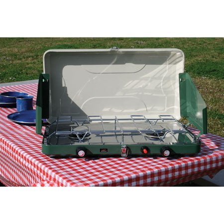 Texsport High Output Dual Burner Piezo Igniter Propane Stove (Green)