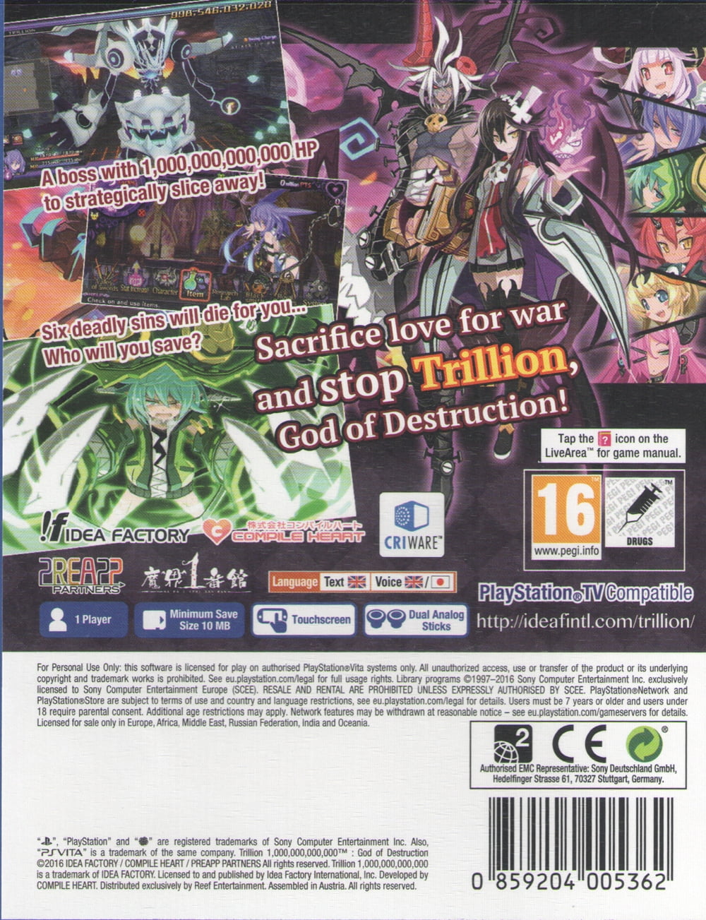 Trillon God Of Destruction Sur PS Vita - Version Française, RPG Tactique