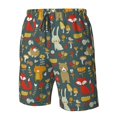 thumbnail image 5 of Naloa Cute Animal Forest Men's Beach Shorts, Surfing shorts, Swim trunks, Quick Dry Swim Trunks for Surfing Beach Fun - Small, 5 of 9