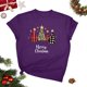 thumbnail image 2 of Puntoco Blusa informal de cuello redondo con estampado navideño para mujer, 2 of 4
