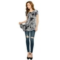 thumbnail image 5 of Made by Johnny Women's Short Sleeve All Over Tie-Dye Tunic Top XXL WHITE_BLACK, 5 of 6