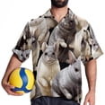 thumbnail image 4 of Cat Men's Casual Poplin Button Down Short Sleeve Hawaiian Beach Shirt, 4 of 6
