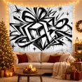 thumbnail image 3 of Moon Stars Graffiti with Topped Entire Textured Mimics, Mystical Fantasy for Space Lovers, Galaxy Room Decor, Housewarming Gift, Tapestry Wall Hanging for Bedroom and Dorm, 3 of 7