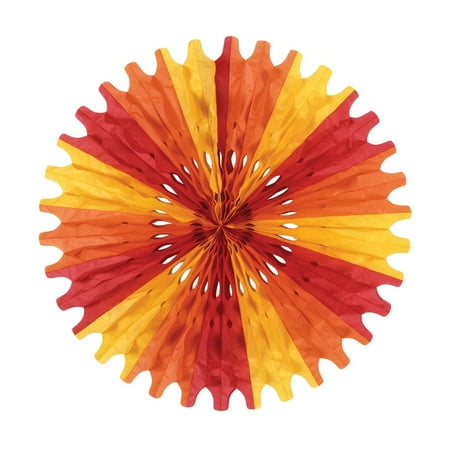 Tissue Fan 25" Golden-Yellow, Orange, Red - 12 Pack
