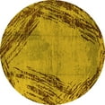 thumbnail image 1 of Ahgly Company Machine Washable Indoor Round Oriental Yellow Industrial Area Rugs, 4' Round, 1 of 4