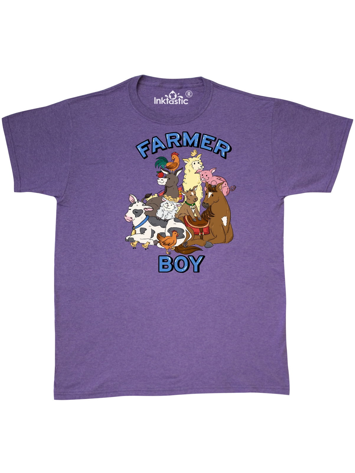 INKtastic Farmer Boy with Happy Farm Animals TShirt