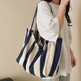 thumbnail image 2 of CHUMUD Women's Striped Canvas Tote Handbag Vertical Stripe Large Capacity Shoulder Bag for Shopping Travel, 2 of 4