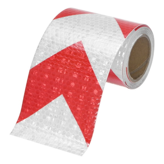 Uxcell Reflective Tape, 3 Inch x 10 Feet Shining Star Red & White Waterproof High Visibility Self-Adhesive Tape Outdoor Warning Signs